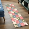 thumbnail image 3 of Japanese Style 2'x6' Runner Rugs for Hallway Kitchen Bedside Non Slip Washable, Colorful Patchwork Flowers Leaves Plaid Entryway Rug Runners with Rubber Backing, Long Carpet Runner for Laundry Room, 3 of 8