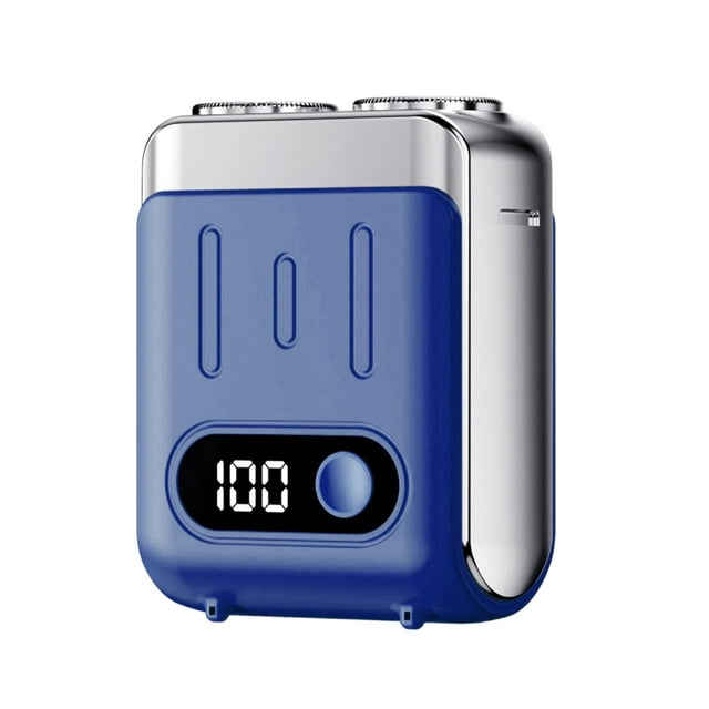 Tachiuwa Rasoir Électrique pour Hommes Sans Fil Rechargeable Mini Rasoir Électrique pour Voyage Voiture Bleu