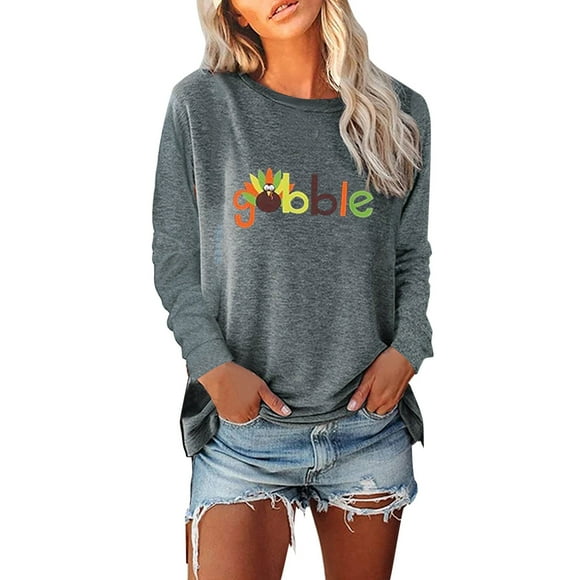 YDLCAFD Women Tops and Winter Loose Round Neck Pullover Printed Long Sleeved Women's T Shirt Tops One Shoulder Tops for Women Nike T Shirts Women