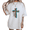 2-White, variant on UNISHE Women's white Soft Minimal Retro Striped Ocean Fish Graphic Short Sleeve T-Shirts Tops