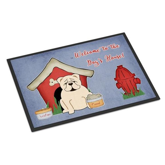 Carolines Treasures Dog House Collection English Bulldog White Door Mat Indoor Rug or Outdoor Welcome Mat 18x27 Doormat