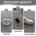 thumbnail image 5 of QiCaiJia Kitchen Rugs Set of 2, 17''x30''+17''x59'' Gray Kitchen Mats for Floor, Washable Non Slip Absorbent Kitchen Mat, Braided Kitchen Runner Rug, Kitchen Sink Rug, 5 of 8