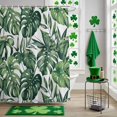 thumbnail image 5 of Tropical Botanical Shower Curtain Set with Hooks, Nature Palm Leaf Monstera Waterproof Fabric Bathroom Curtains Decor Home Accessories,72X 96 Inch Extra Long, 5 of 9