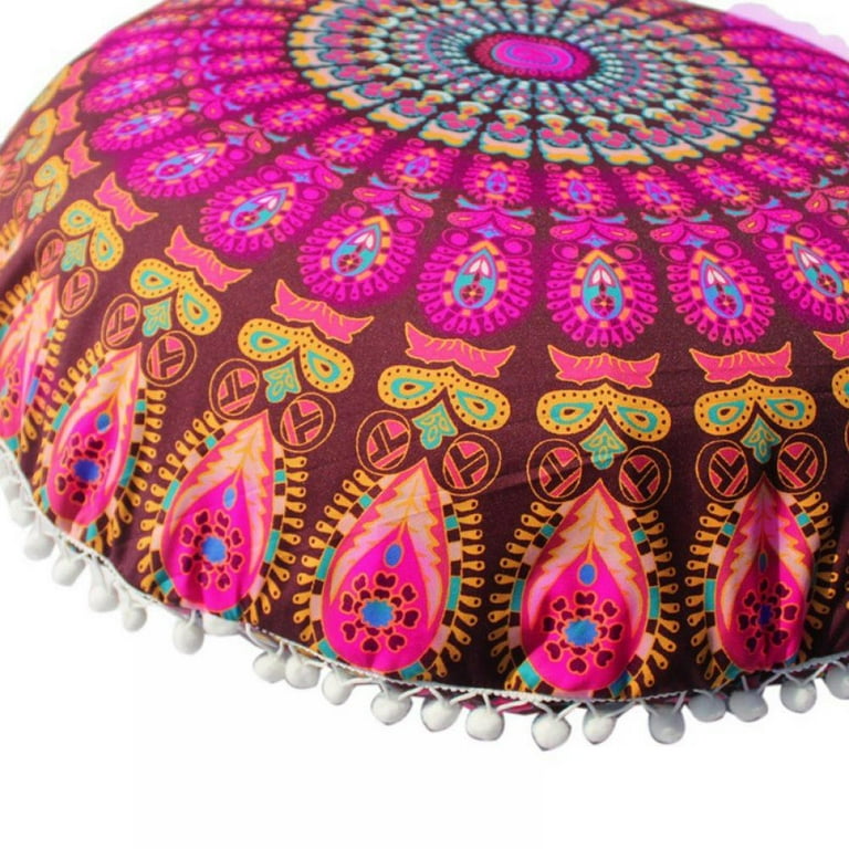 Turquoise Mandala Bohemian Floor Cushion Cover