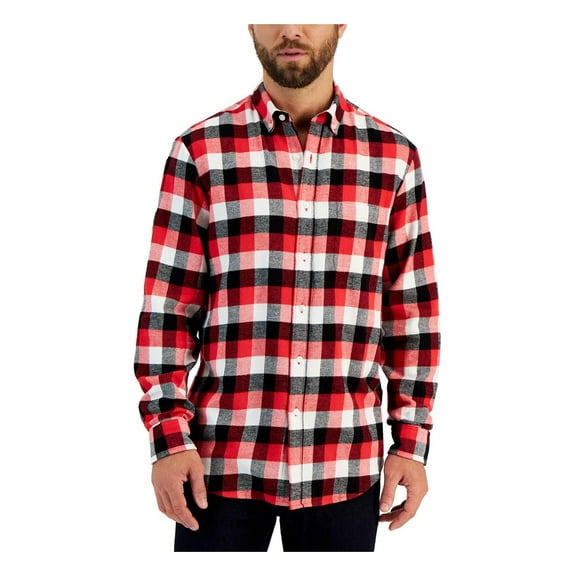 Club Room Mens Flannel Cotton Button-Down Shirt