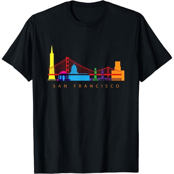 San Francisco, California, USA Skyline Souvenir T-Shirt Black 3X-Large