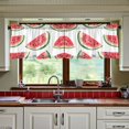 thumbnail image 3 of Yayeee Kitchen Curtains Tier Set of 2 Light Filtering 57"x24" Over Sink Window Panels, White Watermelon, 3 of 7