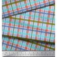 thumbnail image 3 of Soimoi Poly Georgette Fabric Plaid Check Print Fabric by The Yard 52 Inch Wide, 3 of 3