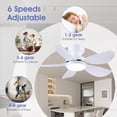 thumbnail image 2 of Ventilador de techo Kviflon de 36 pulgadas con luz y mando a distancia, color blanco, 2 of 9