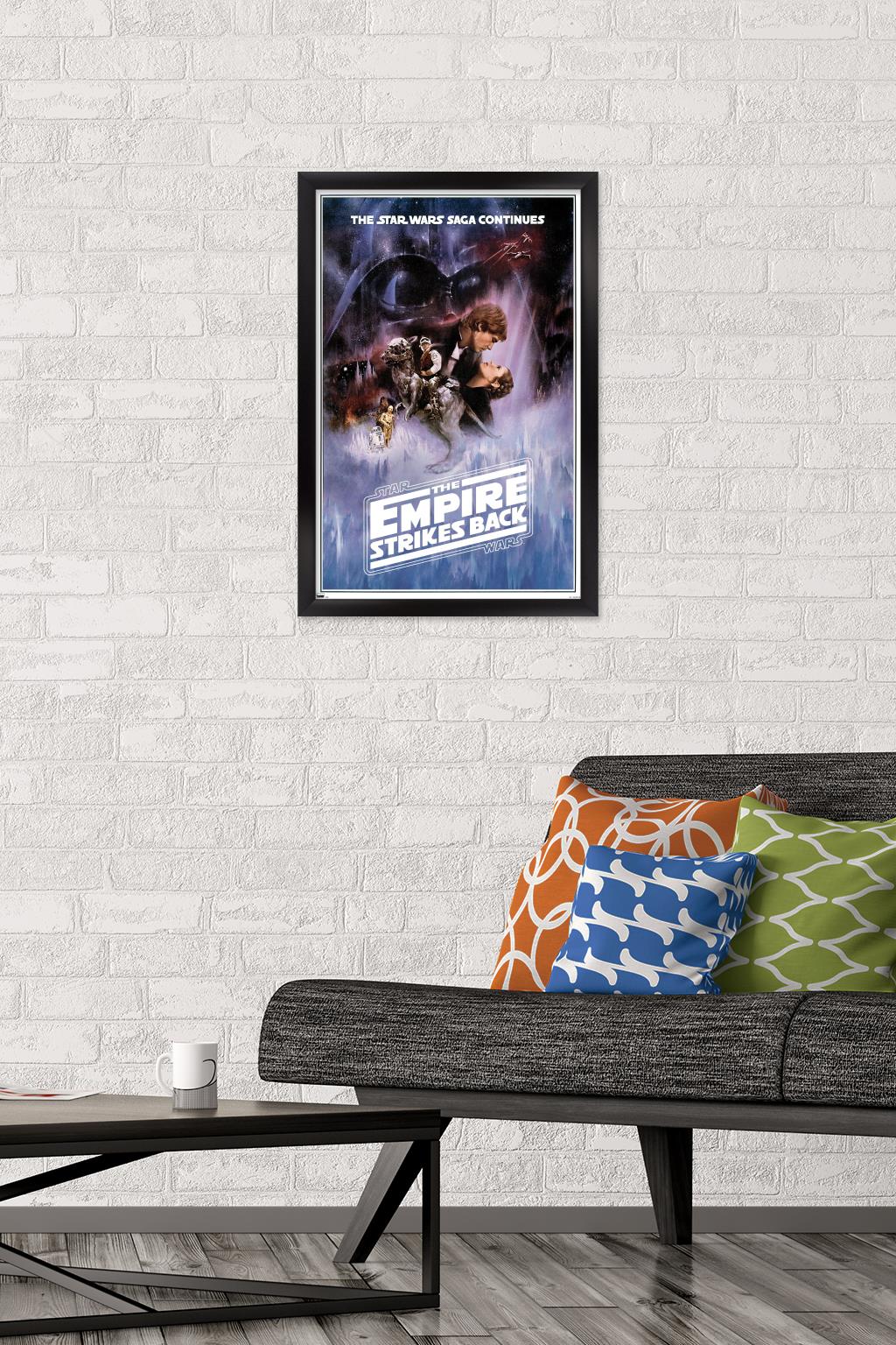 Star Wars: The Empire Strikes Back - One Sheet (No Billing Block) Wall Poster, 14.725" x 22.375" Framed