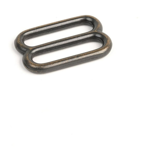 Country Brook Design® 1 Inch Aged Bronze Metal Round Wide-Mouth Triglide Slides, 50 Pack