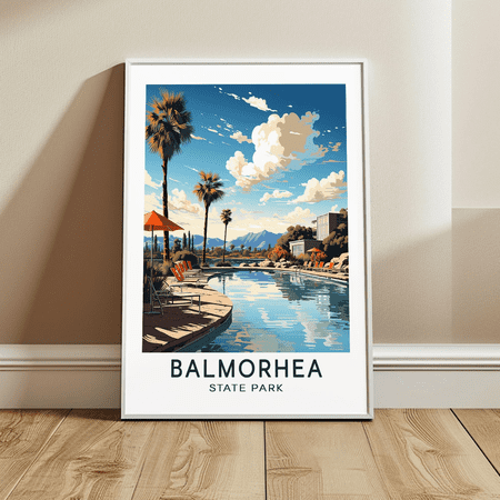 Balmorhea State Park Travel Poster, Wall Hanging Home Decor, Poster Home Decor , Poster Print Only
