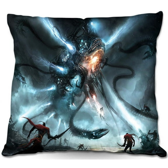 DiaNoche Designs Throw Pillows from Artist Alex Ruiz - Mech Dragon Battle