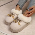 thumbnail image 6 of CHUMUD Women's Furry Snow Bootie Slippers - Fully Plush Lined with Bow Detail, Round-Toe & Thick Sole, Cozy Winter Boots Indoor Outdoor, 6 of 9