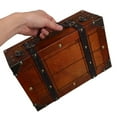 thumbnail image 3 of OULII 1Ensemble Boîte de Rangement Vintage en Bois Brun Style Rétro pour Adultes, 3 of 8