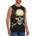 thumbnail image 2 of Balery Gothic Winged Skull Men's Sleeveless Muscle Shirts Workout Tank Top, Moisture Wicking, Odor Protection-X-Large, 2 of 8