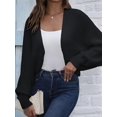 thumbnail image 6 of Cardigan Sweaters for Women Open Front Cropped Cardigan Sweater Long Sleeve Knit Bat Sweaters Shrug Top, 6 of 10