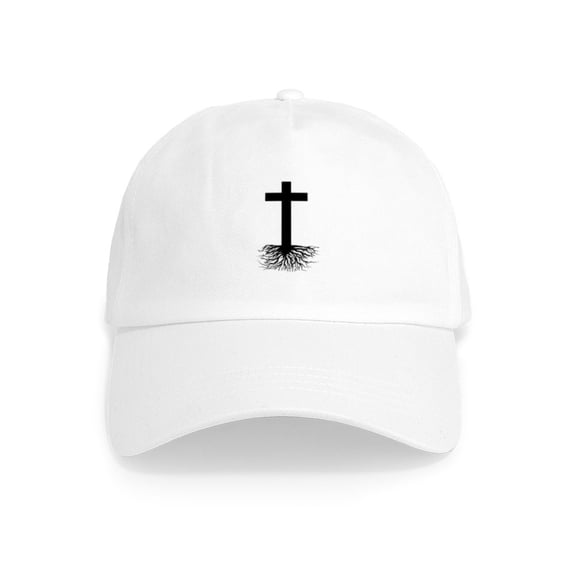 CafePress - Rooted In Christ Cap - Adjustable 100% Brushed Unisex Casual Cotton Baseball Cap, Beige, 1