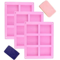 Soap Molds Set of 3, 6 Cavities DIY Handmade Soap Rectangle, Rice Krispy, Pudding, Muffin, Loaf, Brownie, Cornbread