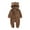 Brown, variant on Baby Plush Long Sleeve Fleece Jumpsuit with Bear Ears Baby Fleece Hooded Jumpsuit Infant Winter Outfi