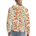 thumbnail image 7 of Fotbe Fruits Peach2 Pattern Womens Long Sleeve Hoodie, Pullover Hooded Sweatshirt, Kangaroo Pocket Hoodie with Eye-catching Drawstrings-Large, 7 of 7
