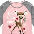 thumbnail image 3 of Disney Bambi - Christmas - I'm Snow Cute Roses - Toddler & Youth Girls Raglan Graphic T-Shirt, 3 of 5