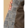 thumbnail image 7 of MODA NOVA Juniors Plaid Double Breasted Notched Lapel Blazer Jackets, 7 of 7