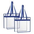 thumbnail image 4 of Clear Tote Bag Stadium Approved 12x12x6, 2 Pack Heavy Duty PVC Clear Tote with Zipper for Concerts, Work & School, Dark Blue, 4 of 9