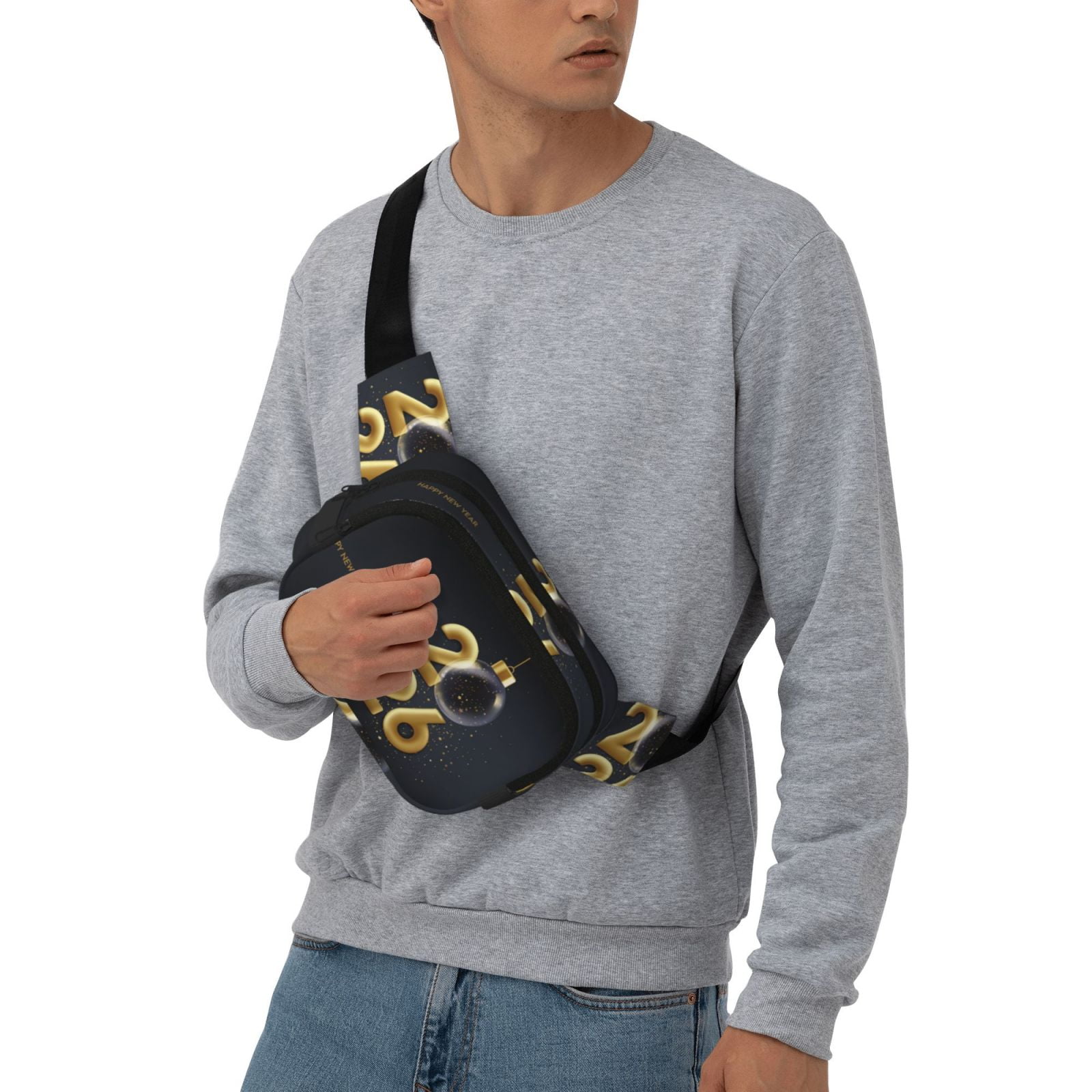 Hirioo Happy New Year 2026 for Double Layer Waist Bag Adjustable Fanny Pack For Travel Running Hiking