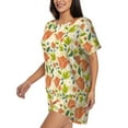 thumbnail image 2 of Kdxio Rose Daisy Print Pajamas Sets for Women Short-Sleeved Pjs with Lounge Shorts Two Piece Sleepwear S-4XL, 2 of 9