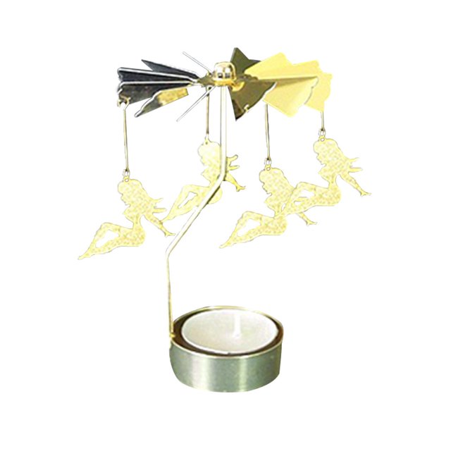 Clearance! Hot Spinning Rotary Metal Carousel Tea Light Candle Holder Stand Light Xmas Gift
