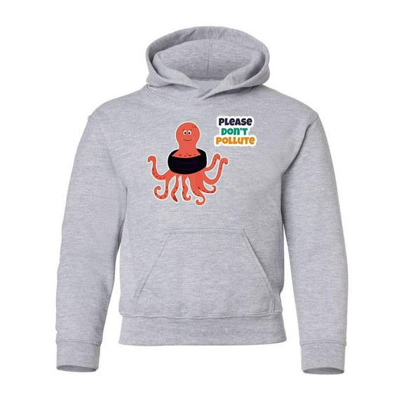 Stop Pollution Octopus Hoodie Juniors -Image by Shutterstock, Small