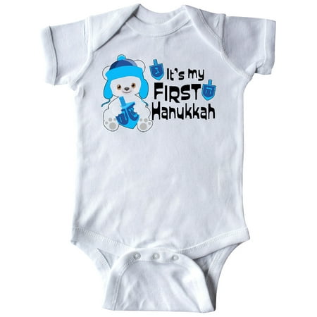 

Inktastic It s My 1st Hanukkah Cute Bear with Dreidel Gift Baby Boy or Baby Girl Bodysuit