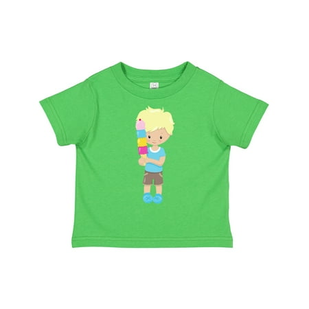 

Inktastic Boy with Ice Cream Blond Hair Ice Cream Cone Gift Toddler Boy Girl T-Shirt