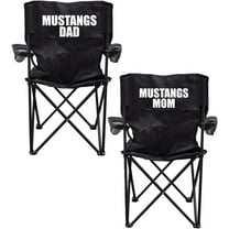 VictoryStore Outdoor Camping Chair - Mustangs Parents 2 Black Folding Camping Chair Set of 2 with Carry Bags