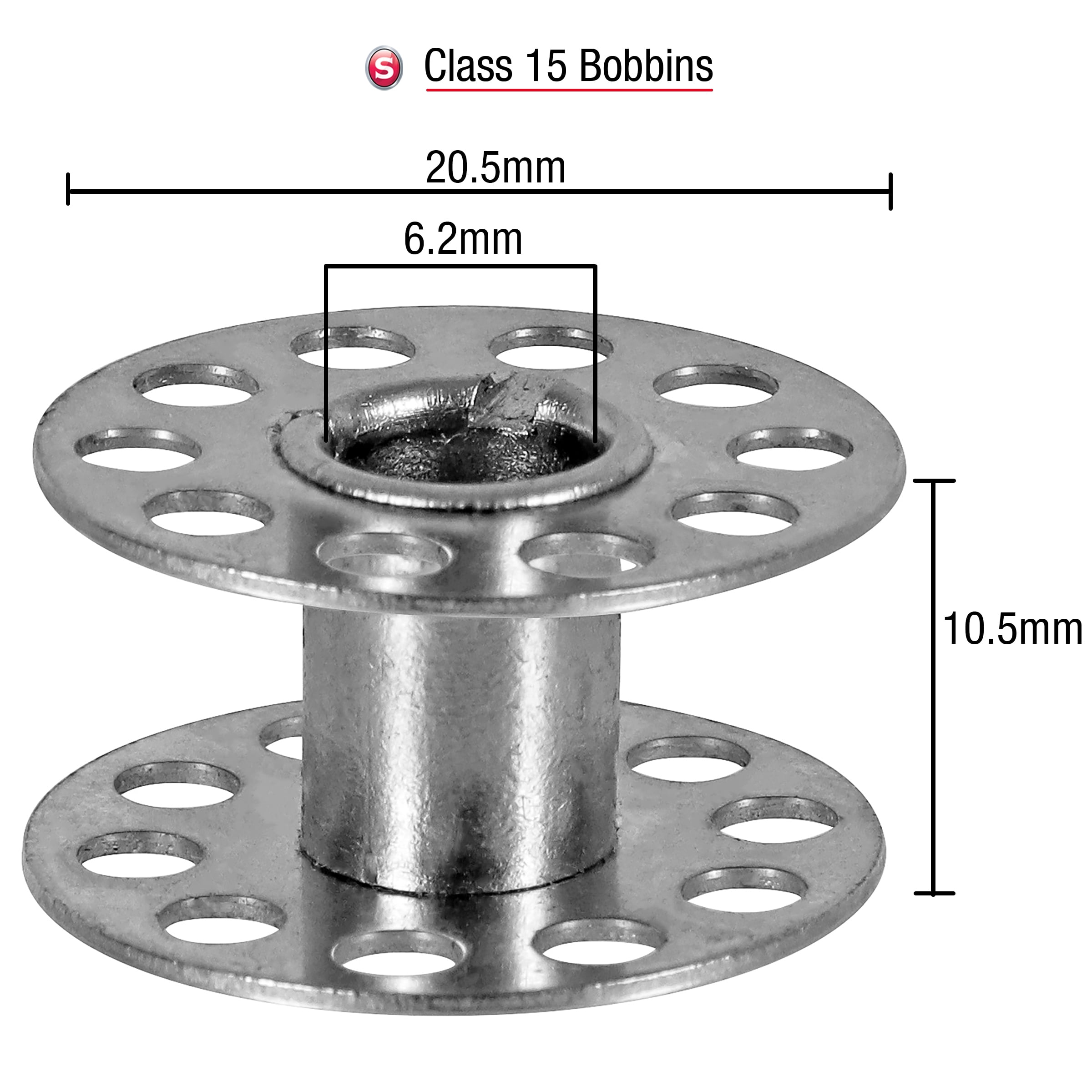 (2 pack) SINGER Class 15 Metal Bobbins in Plastic Storage Case, 12 Count
