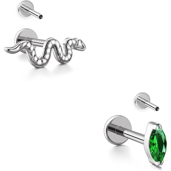 16G Stud Earrings Flat Back - G23 Titanium Internal Thread Cartilage Earrings for Women