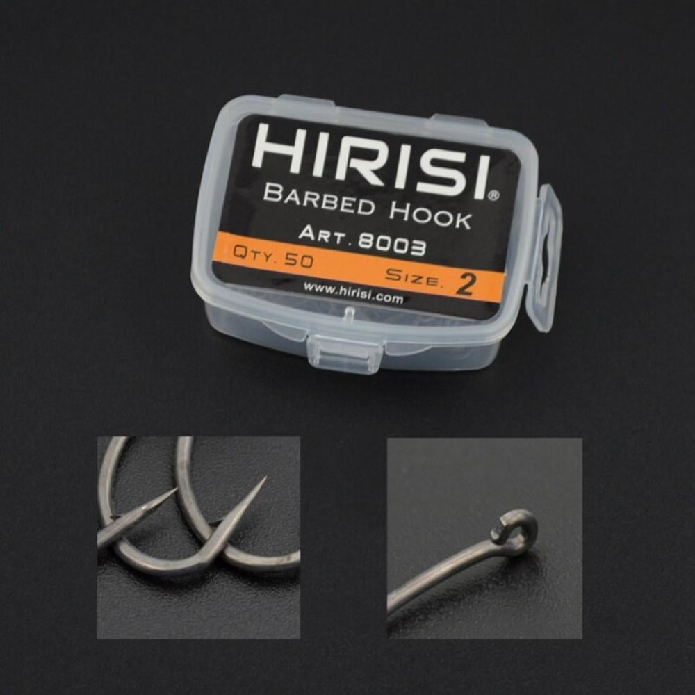 Lot 50pcs Fly Fishing Barbed Red Treble Hooks High Carbon Fishhook 2 4 6 8 10# 
