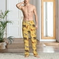 thumbnail image 5 of Uemuo Cute Animals Pattern Men's Wide Leg Palazzo Lounge Pants with Pockets Light Weight Loose Comfy Casual Pajama Pants-Small, 5 of 9