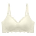 thumbnail image 1 of LOVZFMLL Bras for Women Women's Solid Color Seamless Underwear Without Steel Rims Detachable Chest Sagging Wave Pattern Bra White XL, 1 of 3