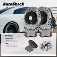 thumbnail image 3 of AutoShack Rear Vented Drilled & Slotted E-Coated Brake Rotors + Ceramic Pads + Calipers 8-PC Brake Kit Replacement for 2010-2017 Chevrolet Equinox 2010-2017 GMC Terrain ShadowGuard 11.93" (302.9 mm), 3 of 5
