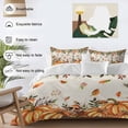 thumbnail image 3 of Thanksgiving Orange Pumpkin 4 Piece Duvet Cover Set Twin Size Fall Mushroom Leaf Soft Bedding Set Comforter Cover, 1 Duvet Cover 1 Flat Sheets and 2 Pillowcases, 3 of 9