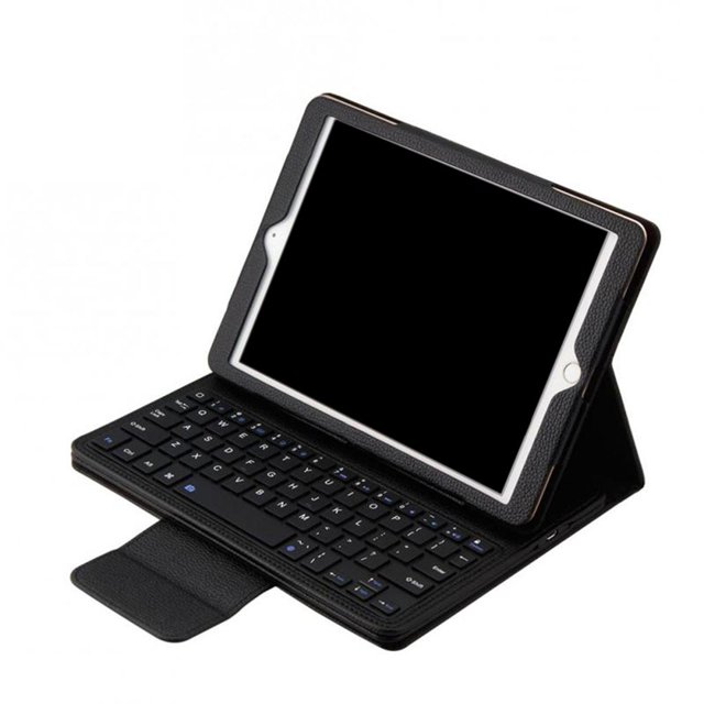 Teclado inalámbrico inteligente con soporte para tableta con cubierta protectora para iPad de 9,7 pulgadas Negro Macarena Funda para teclado Bluetooth