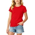 thumbnail image 2 of Short Sleeve T Shirt Girls Kids Tops Basic Crewneck Tees Red 3-4Y(110), 2 of 6