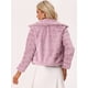 thumbnail image 4 of Abrigo de Piel Sintética Allegra K Mujer Chaqueta Cuello de Punta Rosa S, 4 of 6