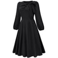 thumbnail image 4 of Vestido Vestido midi de línea A para mujer, vestido elegante y elegante, vestido largo fluido de color sólido Kuymtek Negro T S para Mujer, 4 of 8