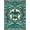 Turquoise Navy Gold, Pattern 3, variant on ODIKA Turtle Stained Mosaic Ocean Border Entryway Teal Beachy Nautical Flowing Dynamic for Playroom, Bedroom, Reading Nook, Pet Friendly & Kids Safe Play