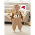 thumbnail image 5 of BemeyourBBs Newborn Baby Boy Girl Christmas Outfit Romper Plaid Gingerbread Man Snowmen Santa Overall Pants Hat Set Cute Infant Xmas Clothes, 5 of 8