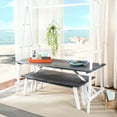 thumbnail image 3 of SAFAVIEH Willamy Outdoor Patio 3 Piece Dining Set, Dark Slate Grey/White, 3 of 8