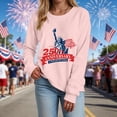 thumbnail image 5 of Leey-World 4th of July Shirts for Women America Printed Tshirt Patriotic Vintage USA Tee Tops American Flag Long Sleeve Shirt Women(Pink,M), 5 of 9
